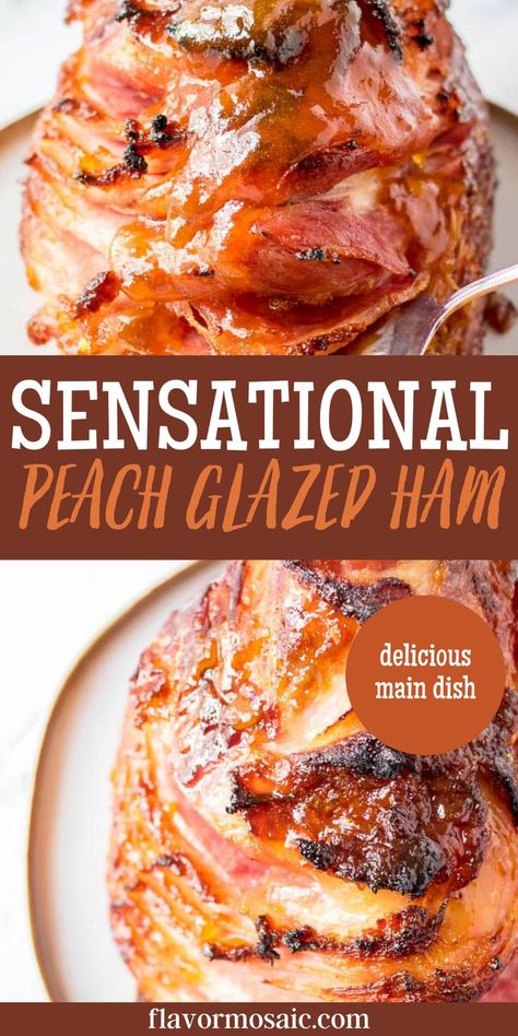 Peach Glazed Ham, Christmas Ham Dinner, Glazed Spiral Ham, Slow Cooker Ham Recipes, Ham Sauce, Christmas Ham Recipes, Thanksgiving Ham, Ham Dinner, Ham Glaze Recipe