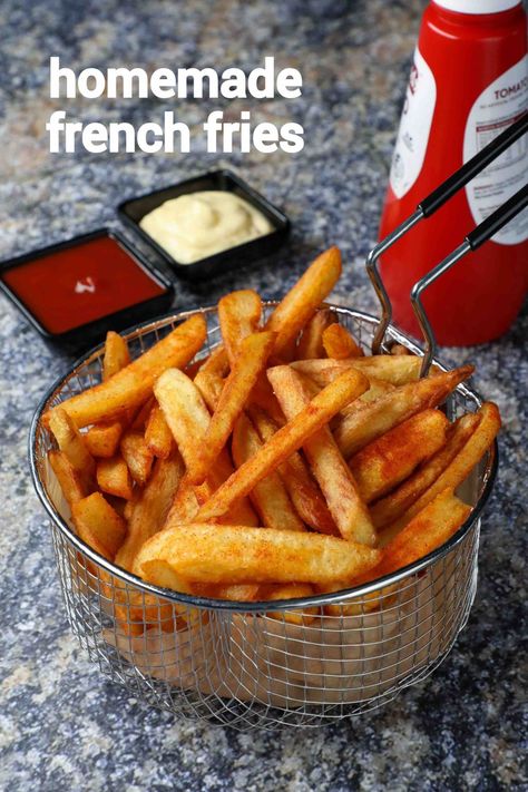 french fries recipe | finger chips | how to make homemade french fries Finger Chips, French Fries Recipe, Homemade French Fries, Spicy Snacks Recipes, Snacks Appetizers, Pani Puri, Breakfast Recipes Indian, Chaat Recipe, Vegetarian Snacks Recipes