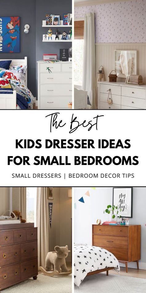 Discover cute yet practical kids dresser ideas ideal for small rooms! From colorful kids room dressers to boys room dresser designs, these ideas make kids dresser organization simple. Maximize space and style with white dressers and cool organization tips for easy kids clothes organization. Save for inspo! Rooms With 2 Beds, Boys Room Dresser, Kids Dresser Decor, Kids Dresser Organization, Kids Room Dresser, Kids Dresser Ideas, Boys Dresser, Dresser Designs, Bedroom Designs For Small Rooms