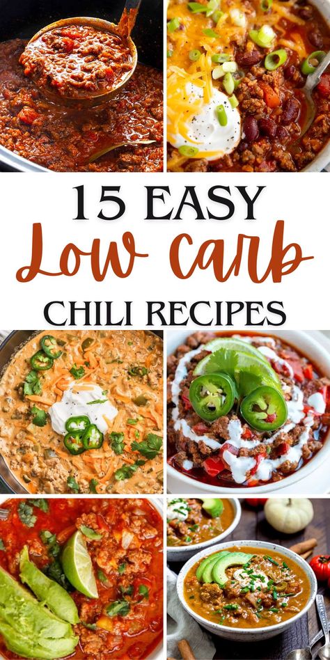 Low Carb, Big Flavor: Enjoy a hearty bowl of chili without the carbs! These 15 easy low-carb chili recipes are packed with flavor and perfect for keeping you satisfied while maintaining your keto goals. Low Carb Chili Recipes, Easy Low Carb Chili, Low Calorie Chili Recipe, Keto Chili Recipes, Low Calorie Chili, Easy Keto Chili, Low Carb Chili Recipe, Keto Chili, Fall Meals