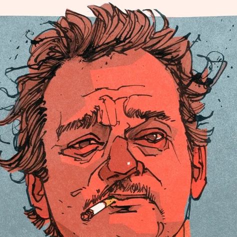 Ryan Gajda Illustration on Instagram: "It's that wonderful time of the year when I post my annual Bill Murray drawing. Can you believe we've only been doing this (checks notes) TWELVE YEARS?  I try not to repeat Bills too much, but I did do Herman Blume from Rushmore a couple of years back. Was never totally happy with it though, so here he is again. At his lowest.  #billmurray #illustration #portraitillustration #wesanderson #rushmore #portraitart #sketch #sketchingdaily #inkdrawing #quicksketch #drawingpeople #artistoninstagram #portraitsketch #portraitstyle #wesandersonstyle #instaillustration #contemporaryillustration #lowbrowart #artgram #movieart" Draw This Again, Post It Drawings Sketch, Ryan Gosling Sketch, Bryan Hitch Pencil, Ryan Reynolds Sketch, Bill Murray Art, Rajwada Indore Sketch, Wes Anderson Style, Bill Murray