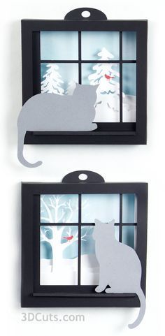 Diy Paper Sculpture, Window Shadow, Diy Shadow Box, Shadow Box Ideas, Box Tutorial, Trendy Diy, 3d Shadow Box, Paper Cut Art, Paper Cutout