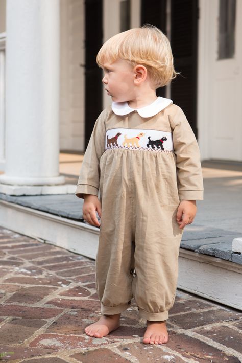 Dock Dogs Boys Bubble, traditional southern children's clothing by Crescent Moon Children.  #childrensclothing #boutiquekidsclothes #kidsclothes Boys Smocked Outfits, Southern Kids, Traditional Baby Clothes, Boys Smock, Smocked Baby Clothes, Southern Baby, Couture Mode