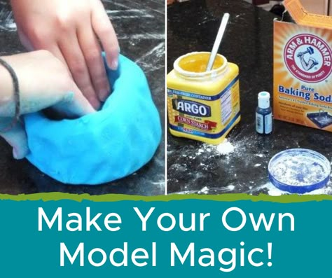 Kids love Model Magic! The only downside to Model Magic is that it's a bit on the pricey side. That is one reason why we are so excited about this homemade recipe. Click here to learn more at Kidcreate Studio! Model Magic Clay, Modeling Clay Recipe, Crayola Air Dry Clay, Model Magic, Magic Crafts, Homemade Clay, Magic Recipe, Homemade Recipe, Clay Food