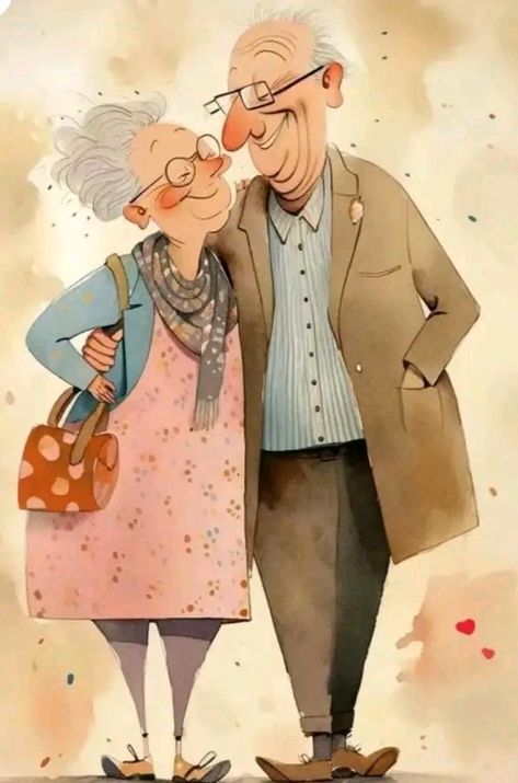 Old Couple Illustration, Old Woman Illustration, Mermaid Pictures, Old Couples, Book Illustration Art, Cute Animal Drawings Kawaii, Mom Art, Cute Animal Drawings, Illustration Character Design