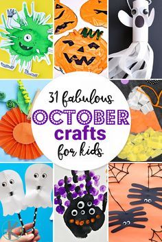 October Arts And Crafts, October Crafts For Kids, Pumpkin Crafts Preschool, Halloween Crafts Preschool, October Activities, Halloween Crafts For Toddlers, October Crafts, Crafts Preschool, Halloween Arts And Crafts