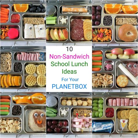 10 Non-Sandwich School Lunch Ideas For Your Planetbox Lunches Kindergarten, School Sandwich, Organic Fruit Snacks, Planetbox Lunches, Non Sandwich Lunches, Lunch School, Veil Updo, Menu Sarapan Sehat, School Lunch Ideas