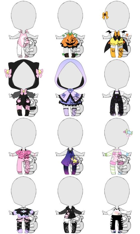 Halloween Clothes Drawing, Chibi Clothes Outfit, Halloween Outfits Drawing, Halloween Adoptables, Gacha Halloween Outfits, Clothes Ideas Drawing, Clothing Ideas Drawing, Halloween Oc, Outfit Halloween