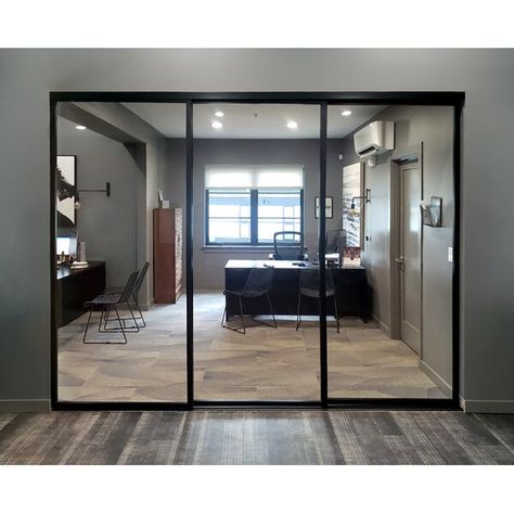 Contemporary Sliding Door, Room Divider Glass, Home Office Glass Doors, Sliding Room Divider, Glass Sliding Closet Doors, Sliding Door Company, Sliding Doors Internal, Garage Transformation, Doors Room