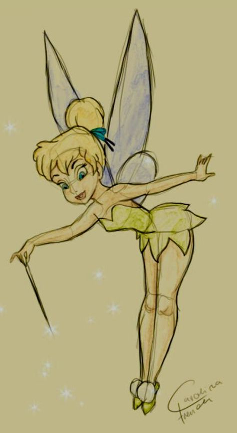 Drawings With Charcoal, Tinkerbell Drawing, Tinkerbell Characters, Pencil Art Love, Tinkerbell And Friends, Tinkerbell Disney, Disney Drawings Sketches, Disney Art Drawings, Doodle Art Drawing