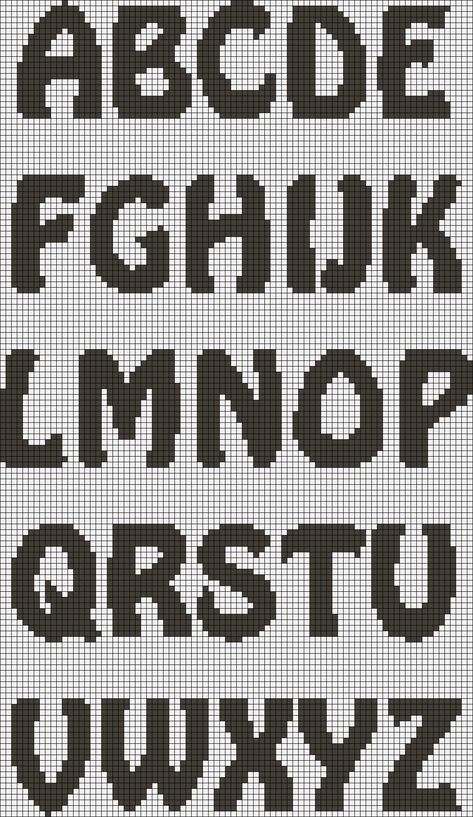 Alpha Pattern #12335 Preview added by Anna1234 Crochet Alphabet, Crochet Letters, Modele Pixel Art, Cross Stitch Alphabet Patterns, Crochet Graphs, Cross Stitch Fonts, Cross Stitch Letters, Embroidery Alphabet, Hama Beads Patterns