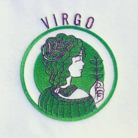 Virgo - Zodiac Collection Embroidery Zodiac Signs, Virgo The Virgin, Computer File, Hoop Projects, Zodiac Collection, Zodiac Designs, Virgo Horoscope, Easter Design, Virgo Zodiac