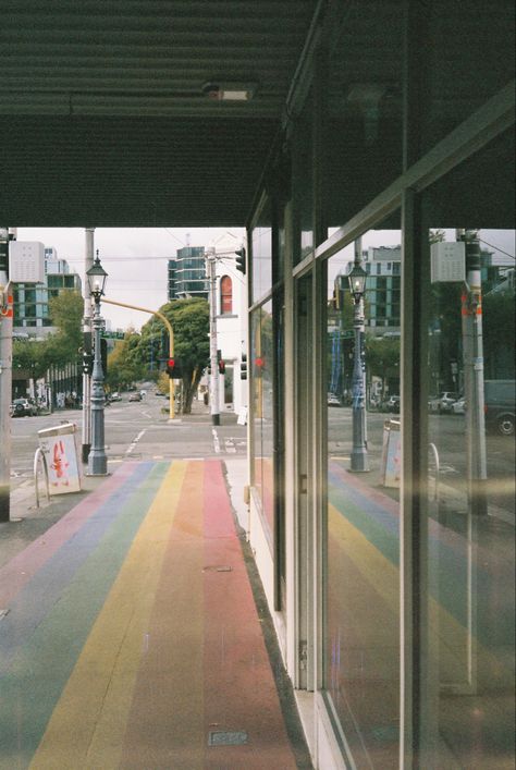 Melbourne, Fitzroy, rainbow road, rainbow flag, rainbow pavement, street art, film photography, 35mm film, vintage style aesthetic, shopping street, where to go in melbourne, rainbow aesthetic Melbourne Fitzroy, Shops Aesthetic, Vintage Style Aesthetic, Aesthetic Shopping, Rainbow Road, Photography 35mm, Film Vintage, Film Photography 35mm, Rainbow Aesthetic