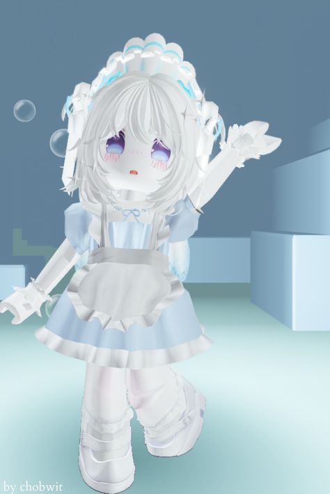 disclaimer bad editing lol.. Roblox Maid Outfit, Roblox Maid Outfit Codes, Roblox Cutecore Outfits, Keyboard Themes Wallpaper, Cute Tshirt Designs, Miku Hatsune Chibi, Avatar Cosplay, Avatar Creator, Arte Sailor Moon