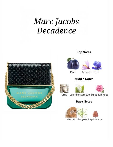 Marc Jacobs Decadence, Winter Perfume, Marc Jacobs Perfume, Essential Oil Perfumes Recipes, Perfume Notes, Perfume Recipes, Fragrances Perfume Woman, Perfume Collection Fragrance, Dior Perfume