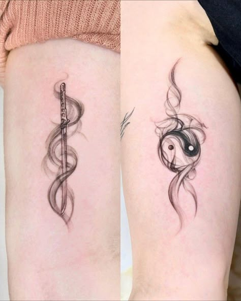 Dragon Tattoo Shoulder, Pisces Tattoo Designs, Yang Tattoo, Small Forearm Tattoos, Hand Tattoos For Women, Arm Band Tattoo, Tattoo Style Drawings, Unique Tattoo Designs, Classy Tattoos