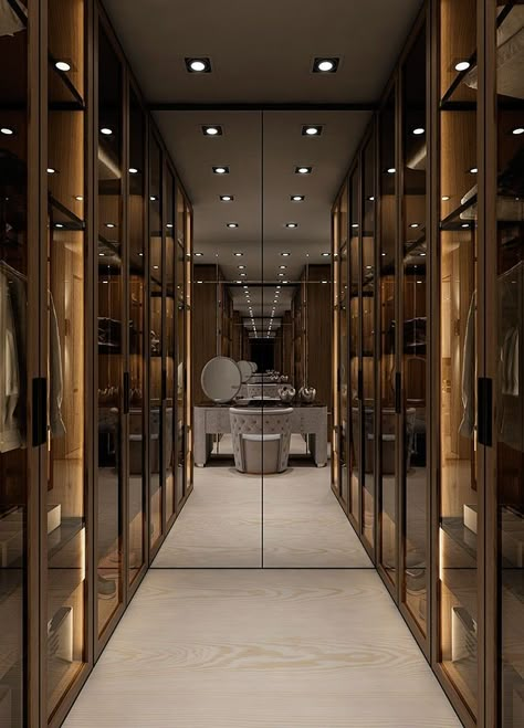 Organização transparente Modern Closet Designs, A Walk In Closet, Dream Closet Design, Walk In Closet Design, Luxury Closets Design, Wardrobe Room, Closet Decor, Bedroom Closet Design, Closet Makeover