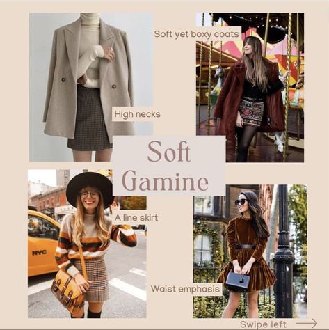 Soft Gamine Winter Outfits, Ingenue Accessories, Gamine Archetype, Gamine Winter Outfits, Soft Gamine Style, Soft Gamine Outfits, Gamine Outfits, Autumn Color Palette Fashion, Winter Style Guide