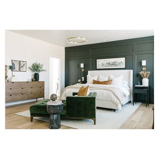 Watery Way - Transitional - Bedroom - Salt Lake City - by Grove Collective | Houzz Grove Collective, Transitional Bedroom, Bedroom Photos, Bedroom Paint Colors, Bedroom Paint, Master Bedrooms Decor, Lake City, Guest Bedroom, Bedroom Interior