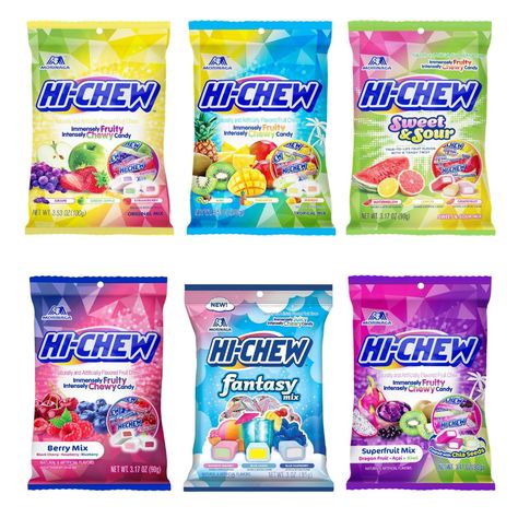 Amazon.com : HI-CHEW Variety Mix, Pack of 6 Bags - 17 Flavor Assort - Unique Fun Soft & Chewy Taffy Candy - Immensely Juicy Fruit Flavors - Individually Wrapped for Sharing : Grocery & Gourmet Food Hi Chew, Taffy Candy, Fruit Chews, Chewy Candy, Juicy Fruit, Taffy, Fruit Flavored, Gourmet Food, Gourmet Recipes