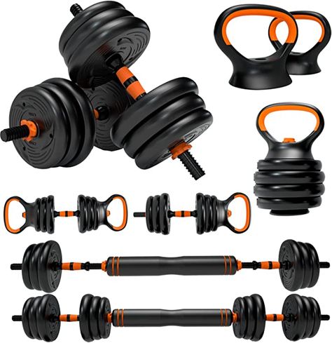 ARUNDO Dumbbells Set 20/30KG, 2 in 1 Dumbbell Barbell Lifting Set Workout Weight Set for Home Gym Equipment Lifting Set Strength Training Equipment,Anti slip adjustable Dumbbell Set Barbell Lifts, Weight Lifting Equipment, Home Gym Set, Adjustable Dumbbell Set, Weightlifting Gym, Barbell Set, Luck Spells, Weight Lifting Workout, Adjustable Dumbbells