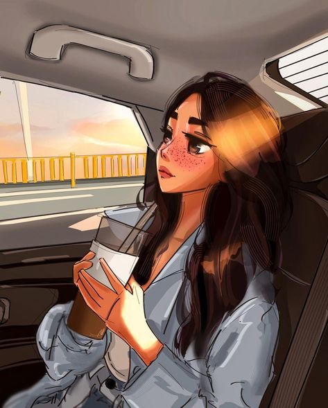 Study Girl Aesthetic Art, Aesthetic Girl Animated, Study Girl Art Wallpaper, Digital Art Girl Aesthetic Simple, Girl With Glasses Art, Brown Hair Cartoon, Pop Art Comic Girl, Girl With Brown Hair, Comic Art Girls