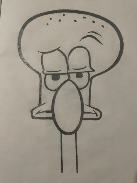 Squidward Drawing, Easy Graffiti, Easy Graffiti Drawings, Cute Easy Doodles, Easy Cartoon Drawings, Easy Doodles, Canvas Drawings, Graffiti Drawing, Cute Easy Drawings