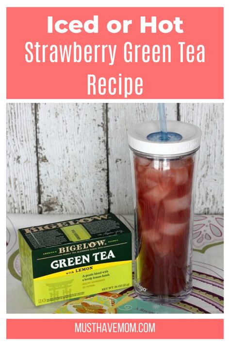 Strawberry Green Tea, Green Tea Recipes, Iced Tea Recipes, Tea Recipe, Healthy Smoothie, Smoothie Drinks, Non Alcoholic Drinks, Healthy Mind, Tea Recipes