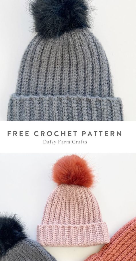 Daisy Farm Crafts Crochet Scarf, Daisy Craft Farms Crochet Hats, Easy Winter Hat Crochet Pattern, Wool Hat Crochet Pattern, 1 Hour Crochet Beanie Pattern Free, Daisy Farm Crafts Crochet Hat, Delaney Hat Free Crochet Pattern, Daisy Farm Crafts Crochet Patterns, Stocking Hat Crochet Pattern Free