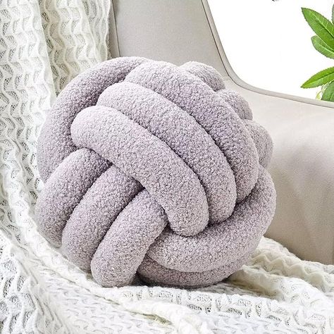 Amazon.com: Uvvyui Knot Pillow Ball, Soft Home Decorative Round Throw Pillow, Handmade Knotted Plush Pillow, Round Boucle Pillow Cushion (8.6 Inches Ivory) : Home & Kitchen Knot Pillow Decor, Neurodivergent Home, Large Wall Decor Living Room, Whimsical Pillows, Pillow Ball, Boo Baskets, Fleece Pillow, Styl Shabby Chic, Knot Pillow