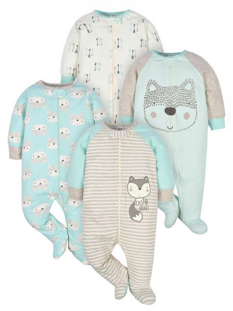 PRICES MAY VARY. Includes four Gerber sleep n' plays with mitten cuffs Front zipper opening makes dressing and changing easier Keeps your baby comfortable as they rest or romp Machine wash, tumble dry Footie Pajamas, Footed Pajamas, Gerber Baby, Footie Pajama, Boy Onesie, Baby Time, Baby Fox, Toddler Clothes, Baby Outfits