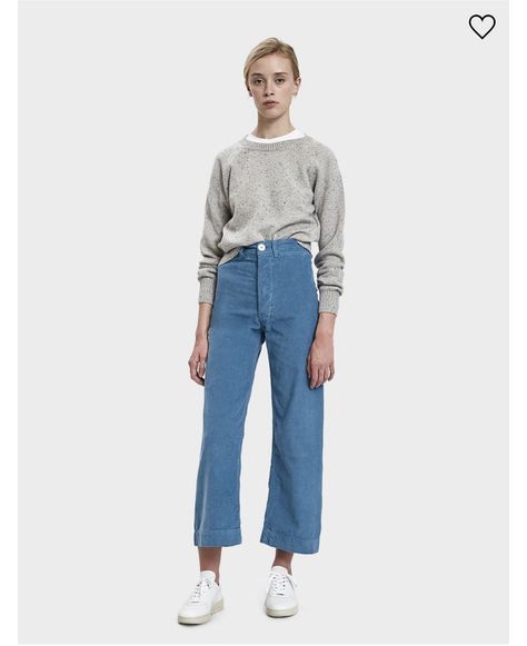 Blue Corduroy Pants Outfit, Corduroy Pants Outfit, Blue Corduroy Pants, Jesse Kamm, Spring Suit, Sailor Pants, Blue Corduroy, Shop Sale, Handbags Online