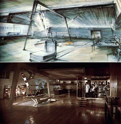 Goldfinger production artwork Bond Villains, Ken Adams, Darth Vader Luke Skywalker, Syd Mead, Movie Design, Sci Fi Props, Stage Set Design, Industrial Light, 007 James Bond