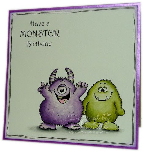 Watercolor Birthday Cards, Monster Cards, Handmade Card Making, Birthday Cards For Boys, Watercolor Birthday, Monster Birthday, Christmas Card Crafts, Paint Cards, Beautiful Handmade Cards