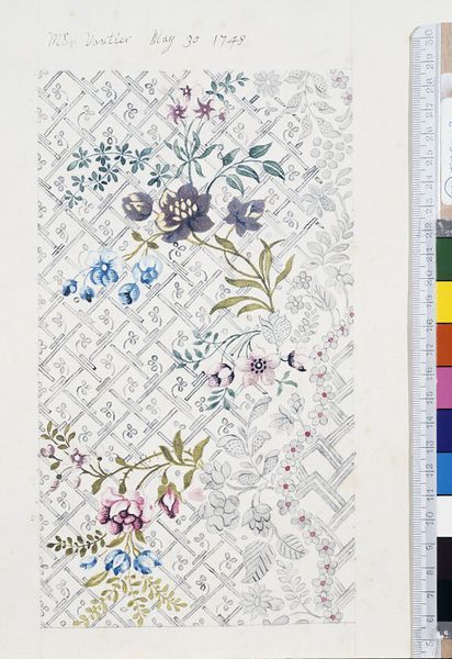 Design for a woven silk | Garthwaite, Anna Maria | V&A Search the Collections Anna Maria Garthwaite, Textile Pattern Design Fashion, Silk Scarf Design, Textile Prints Design, Motif Batik, Flower Art Drawing, Textile Pattern Design, Collage Background, Floral Poster