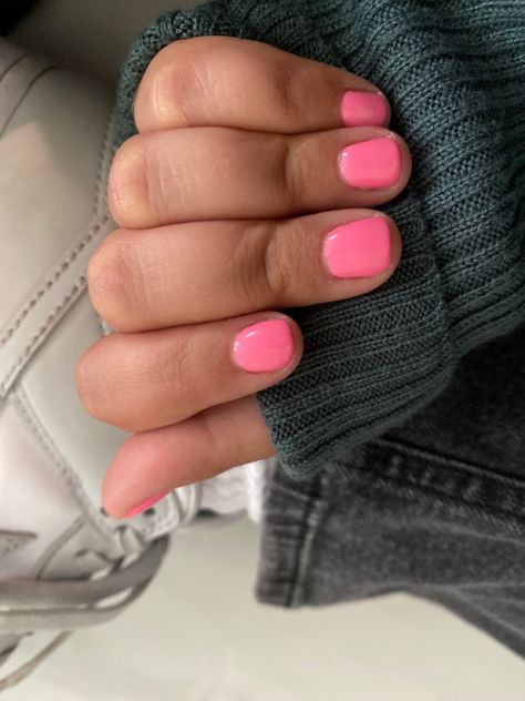 Short Natural Nail Colors, Preppy Nails Solid Colors, Senior Photo Nail Ideas, Nails For Europe Vacation, Solid Colour Nails Short, Short Nail Paint Ideas, Shellac Nails Summer 2024, Short One Color Nails, Easy Summer Nails Short