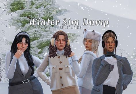 Winter Earmuffs, 4 Characters, Tumblr Sims 4, Sims 4 Characters, Skirts With Boots, Earmuffs, Sims Cc, Sims 4, Winter Outfits