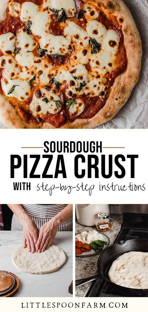 Bread Pairings, Sourdough Pizza Crust Recipe, Sourdough Pizza Dough, Recipe Using Sourdough Starter, Sourdough Pizza Crust, Pizza Crusts, Sourdough Bread Starter, Pizza Roll, Sourdough Starter Discard Recipe