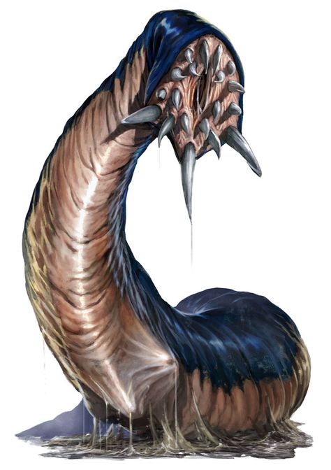 Giant Worm, Monsters Rpg, Huge Dragon, Heroic Fantasy, Giant Monsters, Dnd Monsters, Fantasy Beasts, Alien Concept Art, Alien Creatures