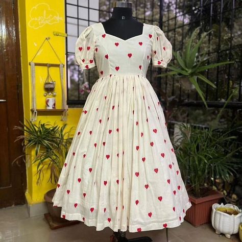 "Discover the elegance of simplicity with our Kora cotton frock, now available for just 1700 INR + shipping. This beautifully crafted piece combines comfort and style, perfect for everyday wear or special occasions. Made from soft and breathable Kora cotton, it ensures a graceful drape and an effortless look. Embrace the timeless charm of this must-have addition to your wardrobe! #KoraCotton #ElegantWear #ComfortableFashion #EverydayStyle #AffordableLuxury #HandcraftedFashion #TimelessElegan... Simple Frocks Cotton, Frock Back Neck Design, Cotton Frocks For Women, Simple Cotton Dress, Frock Designs For Women, Simple Frock, Cotton Frock, New Frock, White Frock