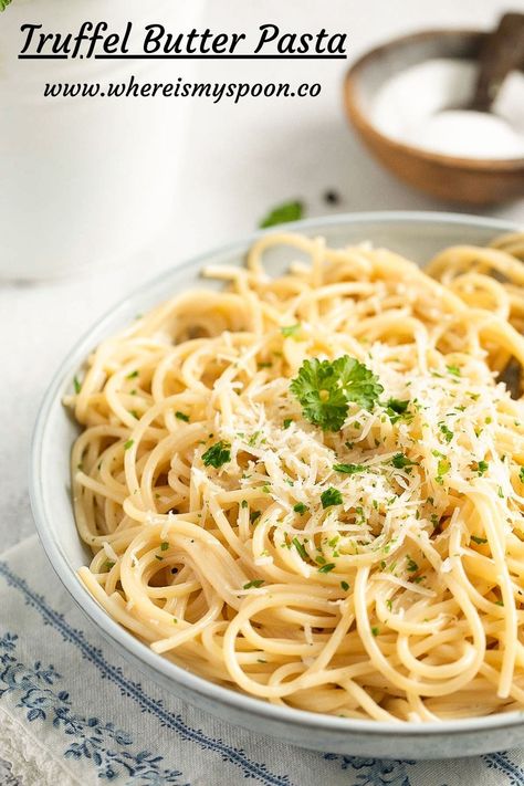 Truffle Butter Pasta, Truffle Spaghetti, Truffle Butter Recipe, Pasta Cream Cheese, Cream Cheese Jalapeno, Fresh Pasta Recipe, Truffle Oil Recipes, Truffle Mashed Potatoes, Thanksgiving Recipes Side Dishes Veggies