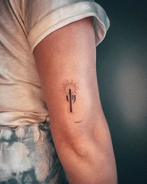 Simple Cactus Tattoo, Halo Background, New Mexico Tattoo, Cactus Tattoos, Desert Tattoo, Halo Tattoo, Arizona Tattoo, Mexico Tattoo, Cowgirl Tattoos