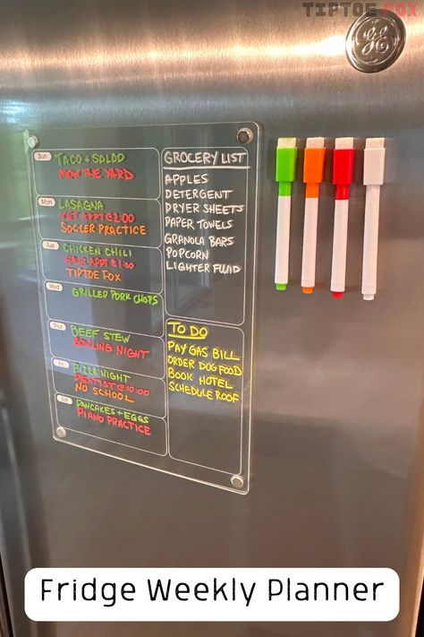 magnetic fridge weekly planner amazon kitchen find Fridge Planner Calendar, Weekly Dry Erase Board, Apartment Fridge, Refrigerator Aesthetic, Fridge Notes, Weekly Planner Board, Fridge Board, Meal Planner Board, Refrigerator Calendar