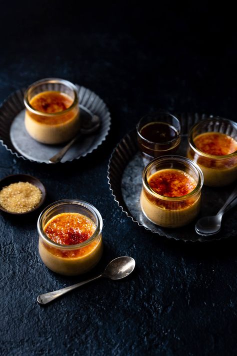 This Vietnamese Coffee Crème Brûlée tastes just like Vietnamese iced coffee since it's made with Vietnamese ground coffee and sweetened condensed milk. #cremebrulee #coffee #coffeecremebrulee  #vietnamesecoffee Creme Brulee Coffee, Coffee Creme Brulee, Vietnamese Dessert, Vietnamese Iced Coffee, Baked Custard, Creme Brulee Recipe, Vietnamese Coffee, Coconut Coffee, Dark Roast Coffee