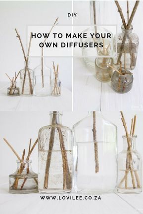 How to make your own Diffusers | Lovilee Blog & Online Decor Shop. Reed Diffuser Diy, Diy Reed Diffuser, Homemade Diffuser, Diy Oil Diffuser, Homemade Reed Diffuser, Diy Essential Oil Diffuser, Diffuser Diy, Essential Oil Reed Diffuser, Diy Aromatherapy