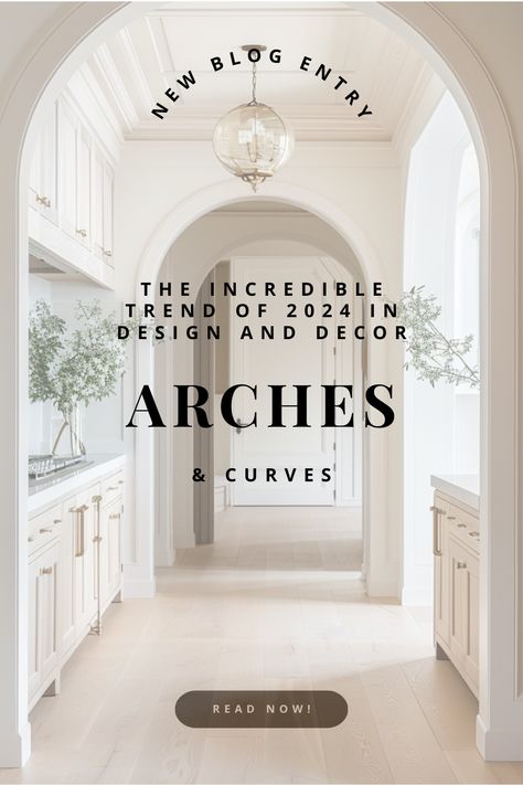 In 2024, the design world is embracing arches and curves like never before. From architectural details to furniture, mirrors, and rugs, soft lines are making a striking comeback, adding a touch of tradition to modern aesthetics. Let's explore how this trend is reshaping our spaces and why it's capturing everyone's attention. Arched Walls Living Room, Archway In Hallway, Arch In Bedroom Wall, House With Arches Interiors, Arch Style Interior, Archway Interior Design, Arch Ideas House Interior, Arches Inside House, Arch In Homes Interiors