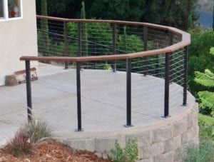 Modern Deck Railing Design, Modern Deck Railing, Cable Fencing, Railing Stainless Steel, Wire Railing, Exterior Handrail, Deck Railing Kits, Metal Deck Railing, Curved Deck