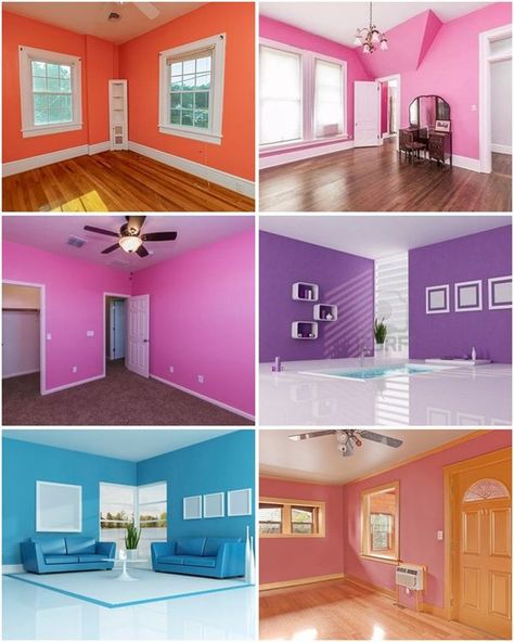 House Painting Colour Combination, Home Colour Design Interior, Inside House Paint Colors, Wall Painting Colour Combination, House Colour Ideas, Room Interior Colour, Stylish Living Room Ideas, Colorful Bedroom Design, Small Room Interior