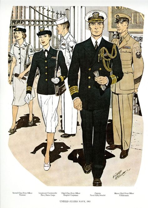 Vintage Artstyle, Vintage Military Uniforms, Us Army Uniforms, Navy Uniform, Army Poster, Navy Girlfriend, Military Girlfriend, Army Wives, Navy Uniforms