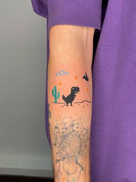 Internet Dinosaur Tattoo, T Rex Google, Tattoos